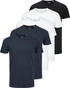 Jack & Jones T-Shirt (Spar-Set, 5er-Pack) O-Neck & V-Neck, in Unifarben, aus Bio-Baumwolle