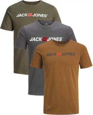Jack & Jones T-Shirt Stilvolles Slim-Fit oder Regular Shirt mit Printdruck (3er-Pack) Printdruck