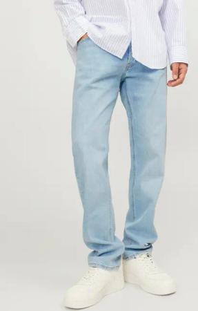 Jack & Jones Tapered-fit-Jeans "JJIMIKE aus elastischem Material und Used-Waschung" Denim/Jeans, modisch, bequem, Baumwollmischung
