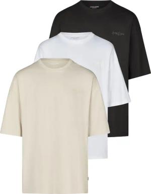 Jack & Jones Tshirt Herren Oversize Fit JJECHARGE 3er Set Pack
