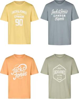 Jack & Jones Tshirt Herren Regular Fit JJLINO 4er Pack Set Pack