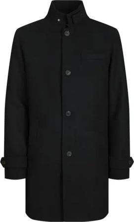 Jack & Jones Wintermantel - JJEMELTON WOOL BLEND COAT SN - S bis M - für Männer - Größe S - schwarz
