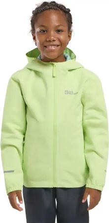 Jack Wolfskin Flaze Jacket Kids Wasserdichte Regenjacke mit Kapuze Kinder 164 green cool matcha