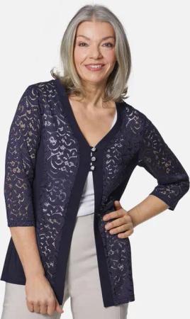 Jäckchen aus elastischer Spitze - marine - Gr. 19 von Goldner Fashion