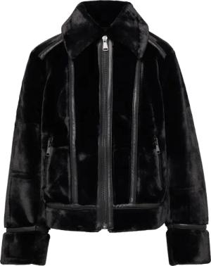 Jacke aus Web-Pelz im Biker-Stil