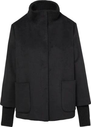 Jacke aus Wollmix mit Rippbündchen