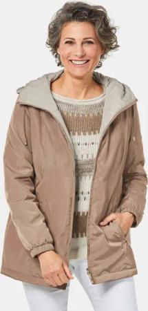 Jacke mit Kapuze - taupe - Gr. 48 von Goldner Fashion