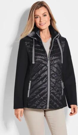 Jacke mit Stehkragen - schwarz - Gr. 22 von Goldner Fashion