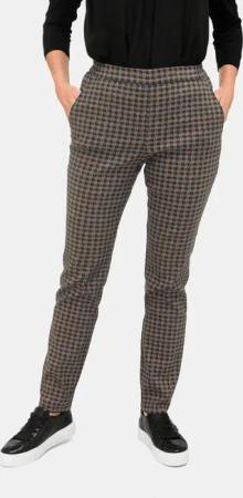 Jacquardhose LOUISA aus Stretch - camel / schwarz / gemustert - Gr. 54 von Goldner Fashion