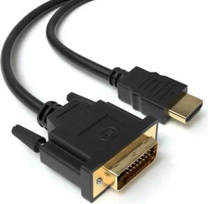 JAMEGA HDMI auf DVI 24+1 Kabel High Speed FULL HD 1080p Meter PC Monitor HDMI-Kabel, DVI-D Stecker, HDMI Stecker, (500 cm)