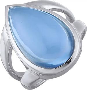 Jamelli Ring 925 Silber rhodiniert Quarz hellblau (beh.)