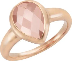 Jamelli Ring Silber 925 rosé-vergoldet mit echtem Rosenquarz