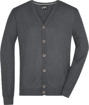 James & Nicholson Cardigan Klassische Herren Strickjacke Men's Cardigan JN668 mit Seide- und Kaschmir-Anteil