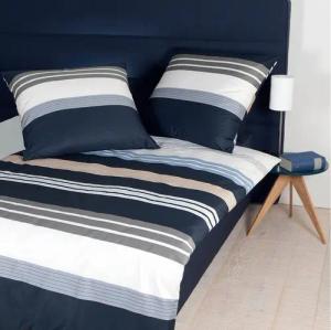 Janine Bettwäsche J.D. 8481 08 Silber Taupe Sand, Mako-Satin, 2 teilig, Streifen, Linien