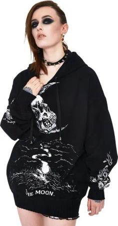 Jawbreaker Hoodie Skull Moon Oversize Hoodie Gothic Okkult Pastel Goth