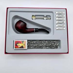 Jean Claude Handpfeife Pfeife Geschenkset Anfänger Set Pfeife braun gebogen, (Geschenkbox mit viel Zubehör), made in Italy