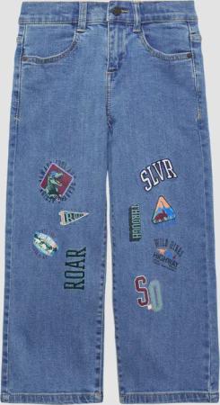 Jeans Baggy / Relaxed Fit / Mid Rise / Wide Leg / mit Stickerei und Print