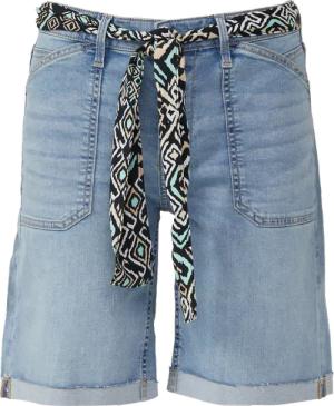 Jeans-Bermuda Karolin / Regular Fit / Mid Rise / Bindegürtel