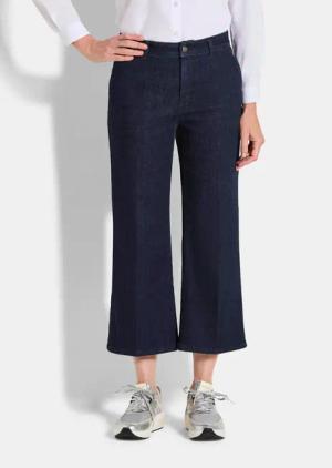 Jeans-Culotte VERA mit Bügelfalten - dunkelblau - Gr. 21 von Goldner Fashion