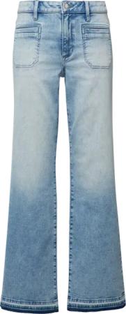 Jeans / Regular Fit / Mid Rise / Flared Leg / ausgefranster Saum