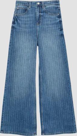Jeans / Regular Fit / Super High Rise / Wide Leg / Glitzer-Nadelstreifen
