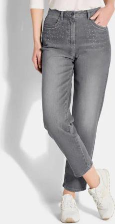 Jeans SARA mit Glitzersteinchen - grau - Gr. 215 von Goldner Fashion