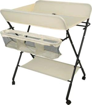 JEOBEST Wickeltisch Wickelauflage Mulde Kommode Unterlage Wickeln Baby Kind (KLAPPBAR), (1-tlg), Höhenverstellbar, Wasserdichte, Staufach, Mit Bremse