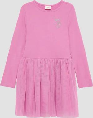 Jersey-Kleid mit Tüllrock und Glitzer-Print