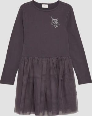 Jersey-Kleid mit Tüllrock und Glitzer-Print