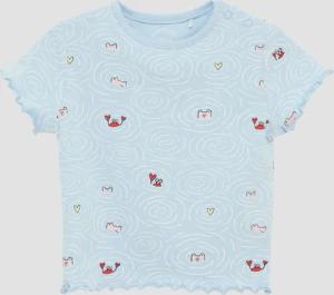 Jersey-Shirt mit All-over-Print und Rollsaum