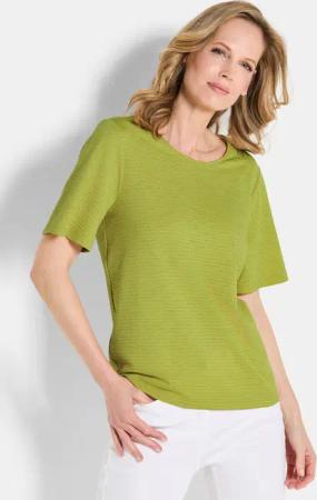 Jersey-Shirt mit U-Boot-Ausschnitt - hellgrün - Gr. 40 von Goldner Fashion