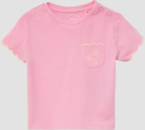 Jersey-T-Shirt mit Bogenkante und Brusttasche