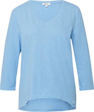 Jersey-T-Shirt mit Flammgarnstruktur und gerundetem Saum