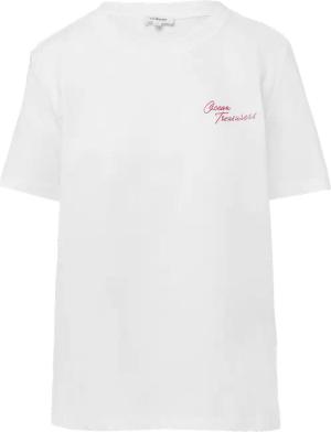 Jersey-T-Shirt mit Frontprint und Schmuckperlen