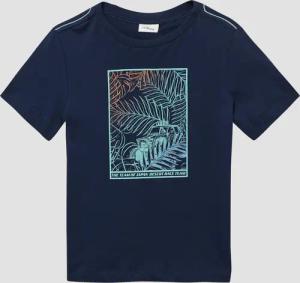 Jersey-T-Shirt mit Kontrastnähten und Frontprint