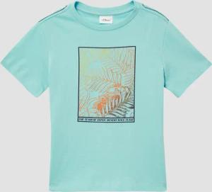 Jersey-T-Shirt mit Kontrastnähten und Frontprint