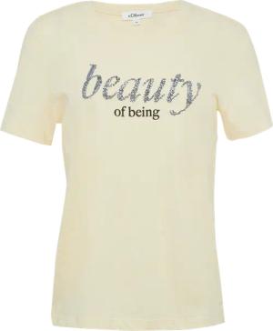 Jersey-T-Shirt mit Schriftprint und Pailletten