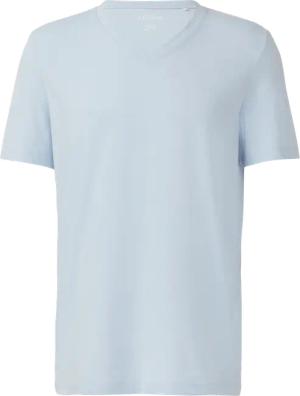 Jersey-T-Shirt mit V-Ausschnitt und Logo