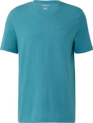 Jersey-T-Shirt mit V-Ausschnitt und Logo