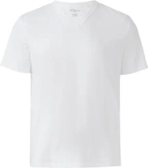 Jersey-T-Shirt mit V-Ausschnitt und Logo