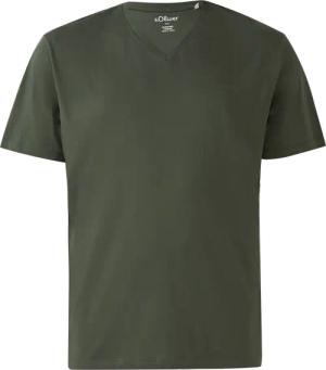 Jersey-T-Shirt mit V-Ausschnitt und Logo