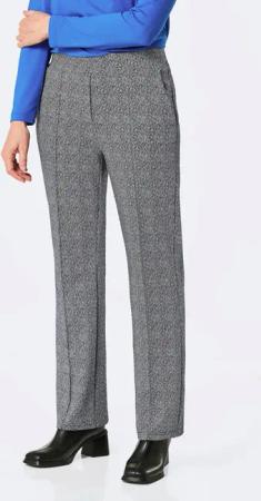 Jerseyhose VERA mit Jacquard-Muster - schwarz / weiß / gemustert - Gr. 275 von Goldner Fashion