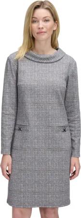 Jerseykleid aus Karo-Jacquard - grau / meliert - Gr. 40 von Goldner Fashion