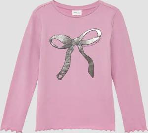 Jerseyshirt im Slim Fit mit Folienprint und Rollkante