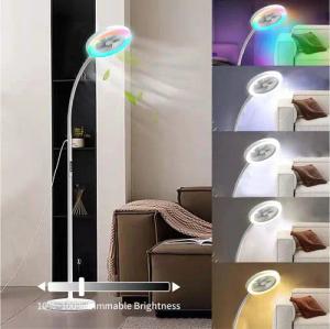 Jibenhome Standventilator 1500 lm Vertikaler LED Ventilator mit RGB-Beleuchtung Dimmbar, Standleuchten mit Taste,Höhenverstellbar,18W/1500 lm,für Büro