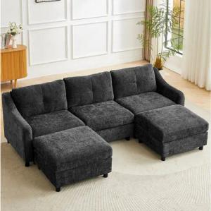 Jiexi Wohnlandschaft Ecksofa Mit Schlaffunktion Kordsofa, L oder U Form Couch