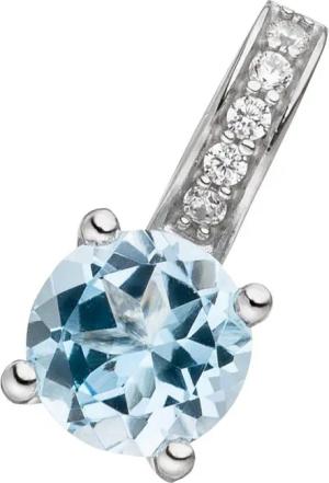 JOBO Kettenanhänger Anhänger mit Blautopas und Zirkonia, 925 Silber