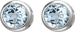 JOBO Paar Ohrstecker, 925 Silber mit Blautopas