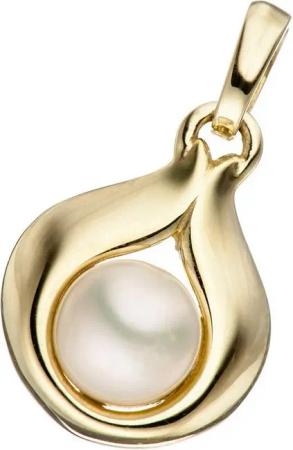 JOBO Perlenanhänger Anhänger Tropfen mit Perle, 333 Gold mit einer Süßwasser-Zuchtperle