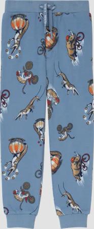 Jogginghose mit angedeutetem Tunnelzug und All-over-Print